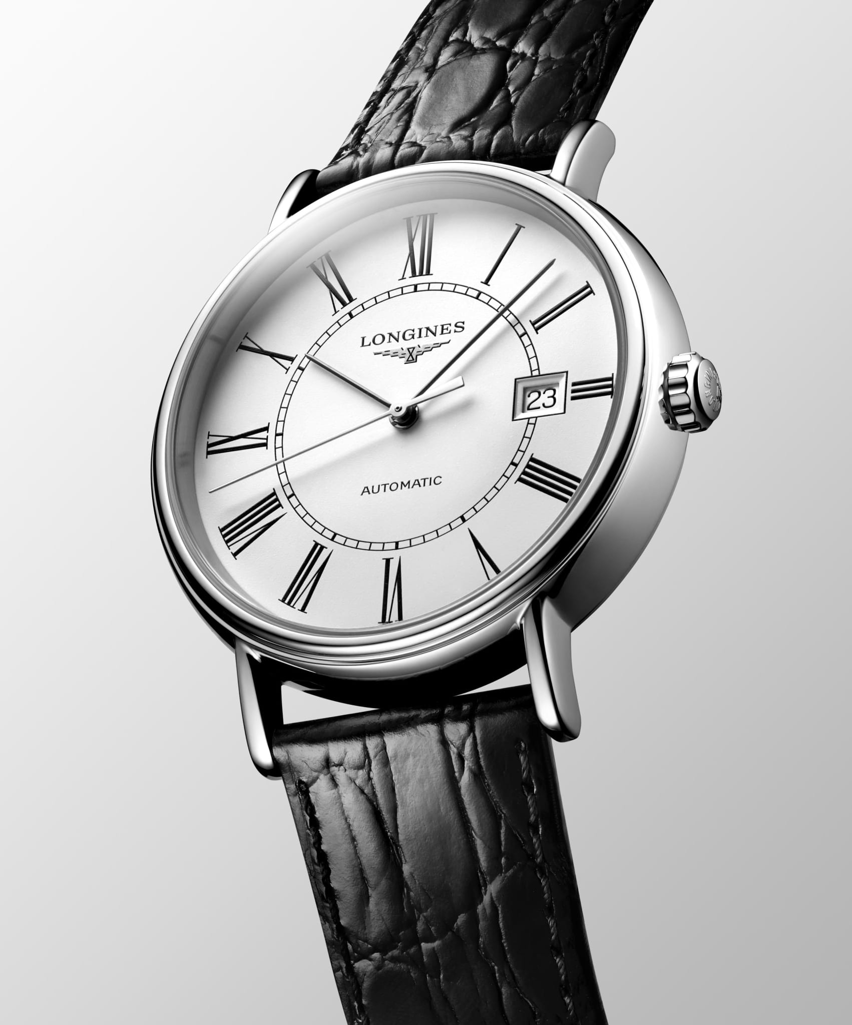 Longines Longines Presence L4.922.4.11.2, presence швейцария мужские часы на браслете кожаный боковой вид